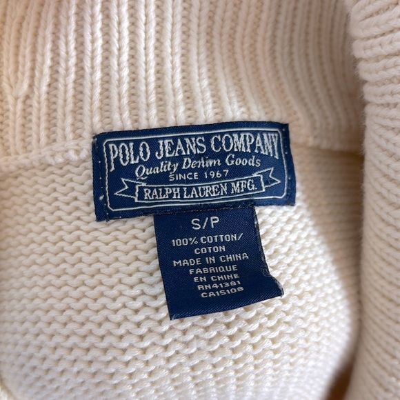 POLO JEAN COMPANY by RALPH LAUREN vintage cream cardigan - Picture 8 of 10